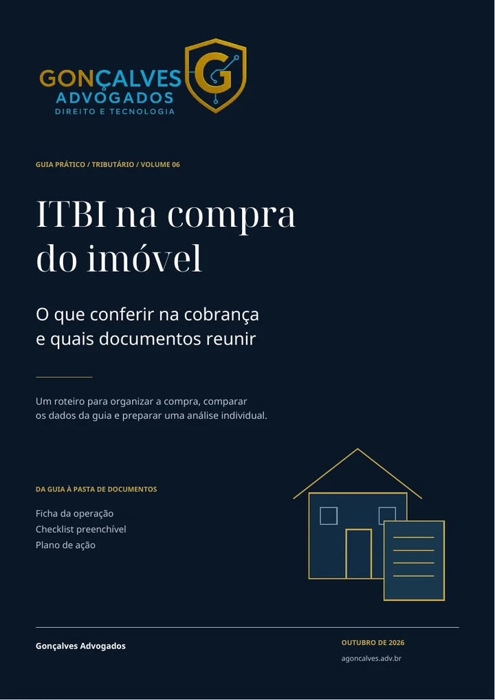 Capa do material ITBI na compra do imóvel