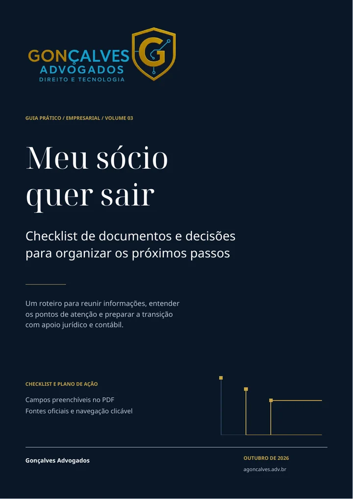 Capa do material Meu sócio quer sair