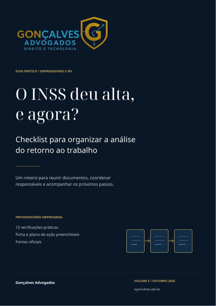 Capa do material O INSS deu alta, e agora?
