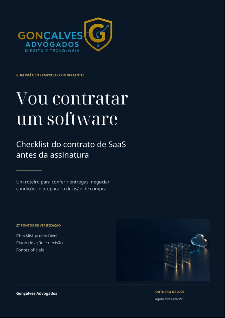 Capa do material Vou contratar um software — Checklist SaaS